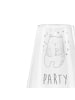 Mr. & Mrs. Panda Weinglas Bär Party mit Spruch in Transparent