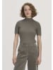 Hessnatur Hessnatur Mock-Neck Shirt Slim aus Bio-Baumwolle in silbergrün