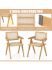 COSTWAY 4er Set Esszimmerstuhl in Hellbraun