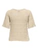 JACQUELINE de YONG Kurzarm Häkel-T-Shirt mit geometrischem Muster in Beige