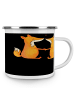 Mr. & Mrs. Panda Becher Emaille Hochzeit Liebe mit Spruch in Schwarz