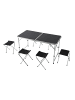 relaxdays Campingtisch mit 4 Hockern in Schwarz
