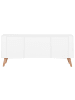 Beliani Sideboard MEET in Weiß/Braun - (W) 160 x (H) 70 x (L) 42 cm