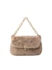 faina Damen Schultertasche Aus Kunstfell in Kamel