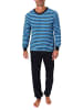 NORMANN Frottee Schlafanzug lang Pyjama RingelMuster - 82372 in marine