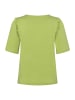 More & More süßes Kurzarmshirt, Rüschen-Detail in pistachio