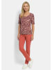 GOLDNER Viskoseshirt mit abstraktem Floraldruck in rostrot / koralle / gemustert