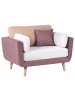 Beliani Sessel BOLGA in Rosa/Weiß - (W) 119 x (H) 89 x (L) 83 cm