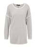 Aniston CASUAL Strickpullover in hellgrau-wollweiß-meliert