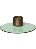 IB Laursen Kerzenhalter RUND 2-Farbig HELLGRÜN Gold für 1 Stabkerze