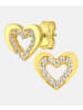 Vanlere Ohrringe aus 375 Gelbgold mit Zirkonia Herz-Design