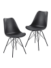 KADIMA DESIGN Skandinavische Esszimmerstühle, 2er Set, Samt oder Kunststoff in Schwarz