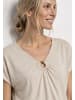 Street One Silk-Look Shirt mit V-Neck und Deko-Detail in Clay Sand