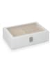 relaxdays Brillenbox in Weiß - (B)33,5 x (H)8,5 x (T)24,5 cm