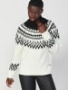 KOROSHI GESTRICKTER ROLLKRAGENPULLOVER in weiß