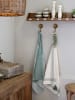 Chic Antique Geschirrtuch AIX Karo Linien Grün Creme mit Quasten
