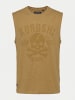 KOROSHI Herren t-shirt boxen baumwolle druck in gold