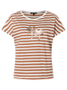 More & More Streifenshirt Paillettenpalme in regular stripes offwhite and clay brown