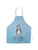 Mr. & Mrs. Panda Schürze Pinguin Lolli mit Spruch in Eisblau