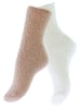 Yenita® Kuschelsocken 4 Paar in beige-weiss