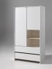 58 aufm Kessel KINDERZIMMERSCHRANK Karilynn 90x55x180 Schrank MDF+Massivholz Weiß