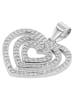 Adeliás Damen Anhänger Herz aus 925 Silber mit Zirkonia in silber