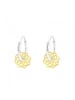 Alexander York Ohrringe Charm-PLÄTTCHEN BLUME in Gold aus 925 Sterling Silber, 2-tlg.