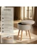 tectake Hocker mit Stauraum in Leinenoptik, 42,5 x 42,5 x 45,5 cm