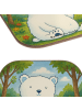 Mr. & Mrs. Panda Glas-Untersetzer Eisbär Faul Design ohne Spruch in Weiß