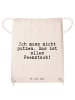 Mr. & Mrs. Panda Drawstring Bag Ich muss nicht putzen.... mit Sp... in Creme