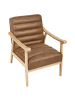 Beliani Sessel LEKNES in Braun/Heller Holzfarbton - (W) 62 x (H) 79 x (L) 74 cm