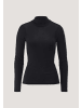 Hessnatur Hessnatur Rollkragen-Longsleeve Fitted aus Schurwolle und Seide in schwarz