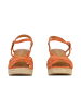 Divine Factory Sandalen mit Keilabsatz und Riemchen Orange