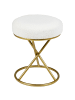 Beliani Hocker PRESHO in Weiß/Gold - (W) 35 x (H) 45 x (L) 35 cm