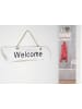 MCW Wandschild Welcome im Shabby-Look, Weiß