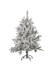 Beliani Weihnachtsbaum TOMICHI in Weiß/Schwarz/Grün - (W) 90 x (H) 120 x (L) 90 cm