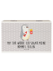 Mr. & Mrs. Panda Holzkiste Pinguin Pommes mit Spruch in Grau Pastell