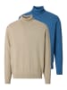 Redmond Rollkragenshirt Basic in Blau / beige