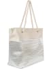 styleBREAKER Strandtasche Zick-Zack in Beige-Silber