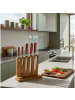 Cheffinger 6-teiliges Messer-Set mit ergonomischen Griffen & Messerblock - Rot in Rot