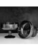 Almina Glasschalen 6er Set, 250 ml - Dessertschalen mit Fuß und geriffeltem in Schwarz