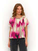 Kaffe Kurzarm-Bluse KAbeathe Loose fit in Pink Abstract Print