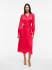Vila Kleid mit V-Ausschnitt in Viva Magenta