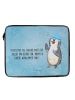 Mr. & Mrs. Panda Notebook Tasche Pinguin Duschen mit Spruch in Eisblau