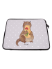 Mr. & Mrs. Panda Laptop Sleeve Otter Blumenstrauß ohne Spruch in Grau Pastell