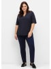 sheego V-Shirt in tiefblau