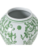 Beliani Vase mit Deckel MONDRAGON in Weiß/Grün - (W) 18 x (H) 37 x (L) 18 cm