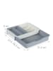 relaxdays Besteckkasten in Grau - (B)23,5 x (H)6 x (T)31,5 cm