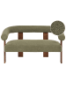 Beliani 2-Sitzer Sofa ILBRO in Grün/Braun - (W) 138 x (H) 76 x (L) 68 cm