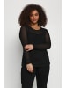 KAFFE curve Langarm-Bluse KCflocku Tight fit in Black Deep